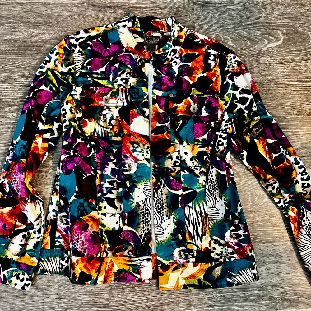 Additions by Chicos Colorful Women's Jacket by Chicos size 1